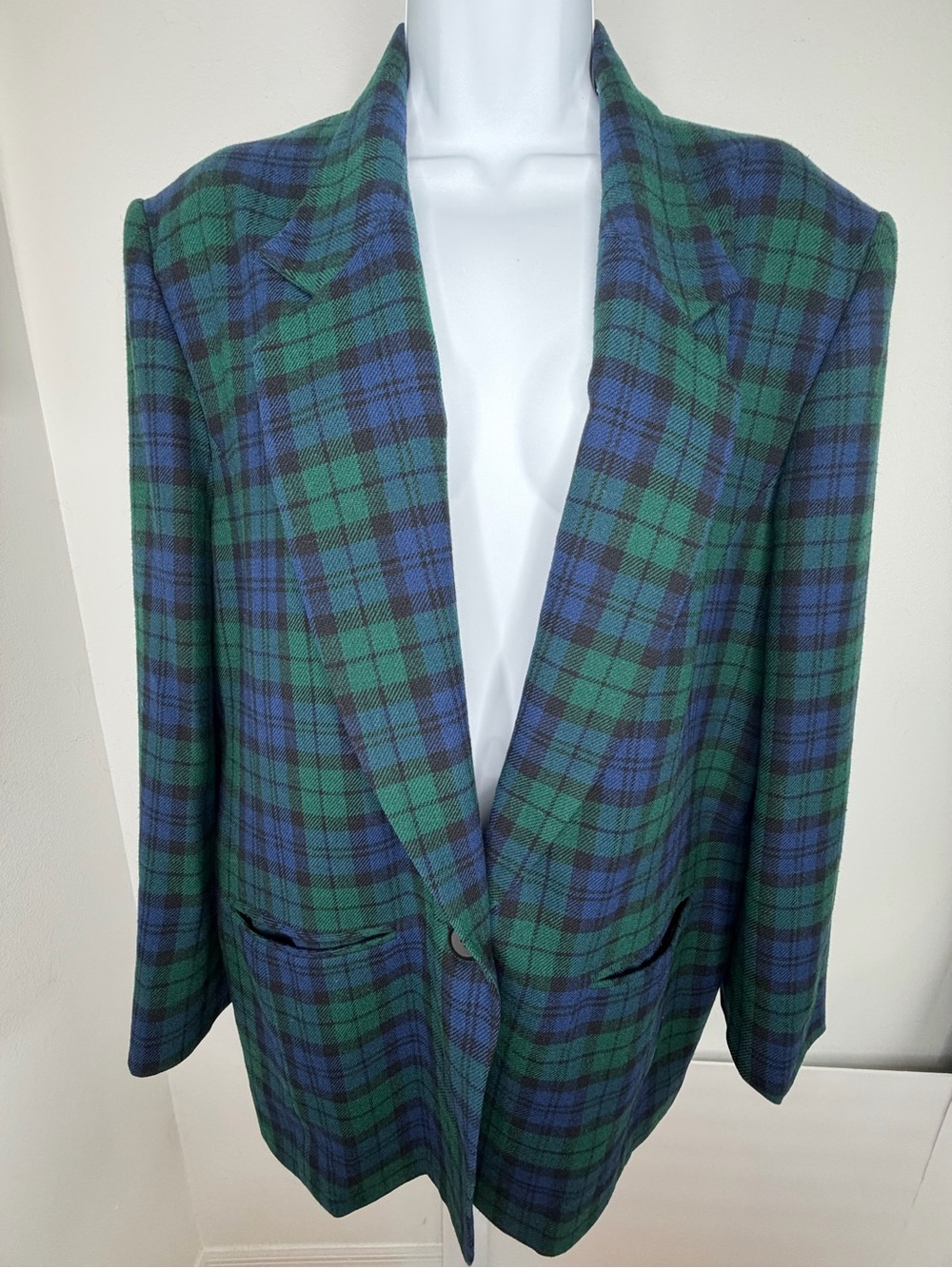 Vtg Pendleton Women’s Wool Blazer Jacket BlackWatch Tartan Plaid Sz 14